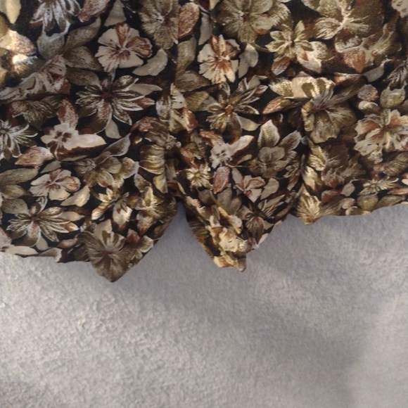 Vintage Jamie Brooke One Piece Romper Women M Dark Brown Floral Functional - Picture 5 of 9